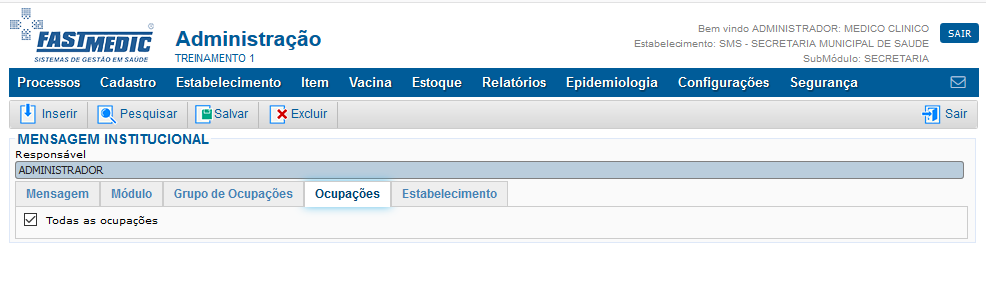 Mensagem Institucional